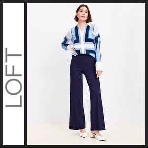 NWOT LOFT Navy Wide-Leg Pants Ponte Pants